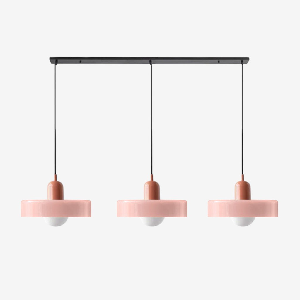 Triple Glass Pendant Lamp – Retro Inspired Colorful Dining Table Design