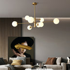 Truva Lustre Bulle Moderne. Cuivre/Verre. Noir/Cuivre. Salon - Neutralighting