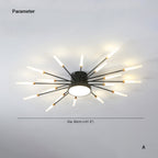 Wesley Plafonnier Feu d'Artifice Linéaire Moderne Noir/Doré - Neutralighting
