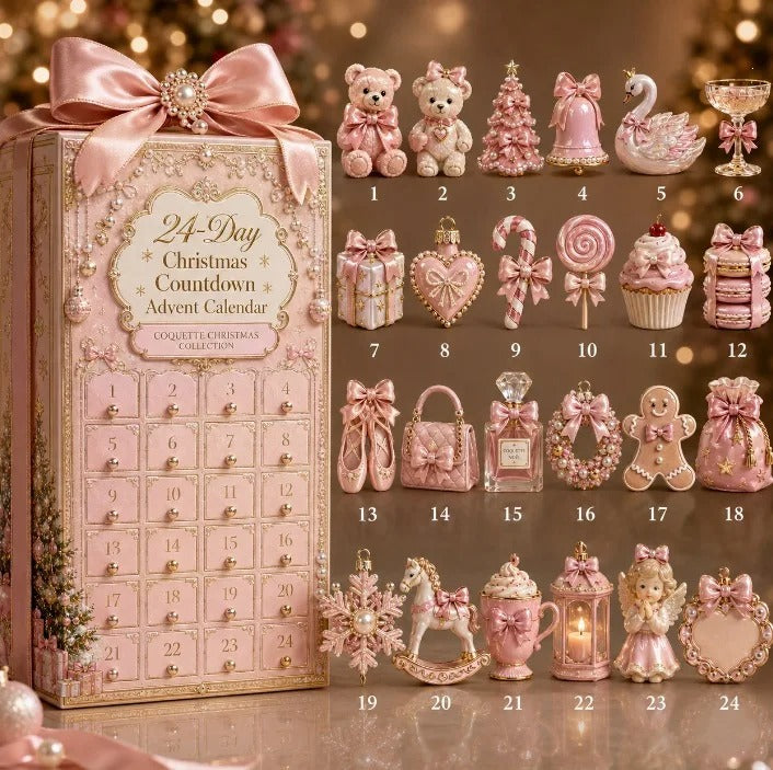 24-day Mini Christmas Calendar with Building Blocks, Unique Designs, Buildable Bricks, Includes Hanging Loops, Festive Countdown