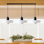 Triple Glass Pendant Lamp – Retro Inspired Colorful Dining Table Design