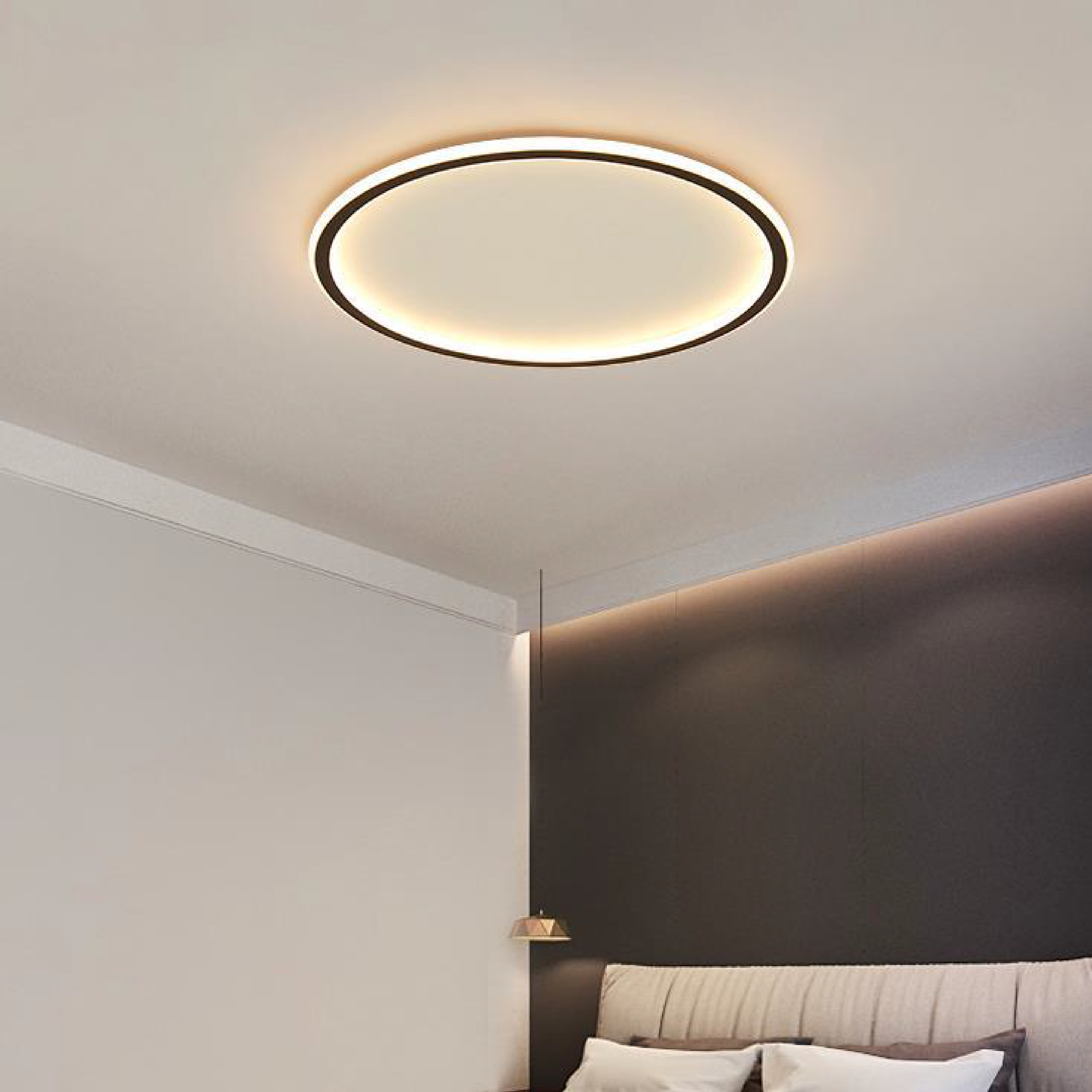 LED Ceiling Light Aluminium and Iron | Minimalist Scandinavian Style | Soft Ambient Glow for Living Spaces and Bedrooms