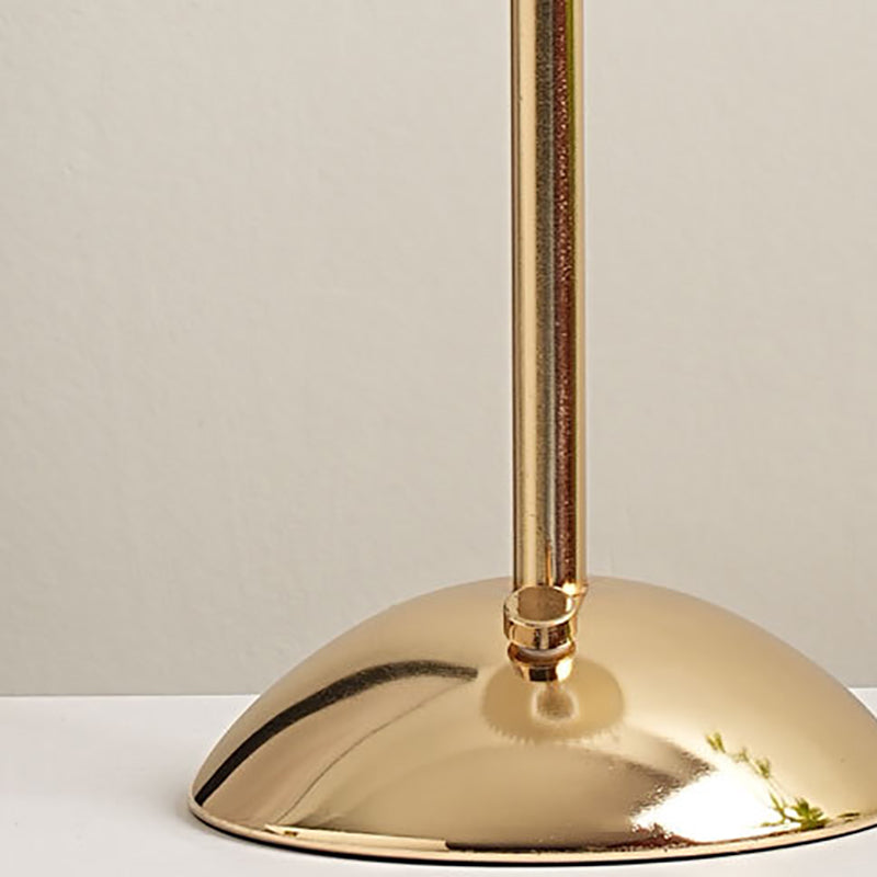 Table Lamp Brass Fabric | Scandinavian Modern Style | Cordless Rechargeable 2000mAh Battery | 3-Color Switch Ambient Glow