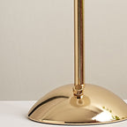 Table Lamp Brass Fabric | Scandinavian Modern Style | Cordless Rechargeable 2000mAh Battery | 3-Color Switch Ambient Glow