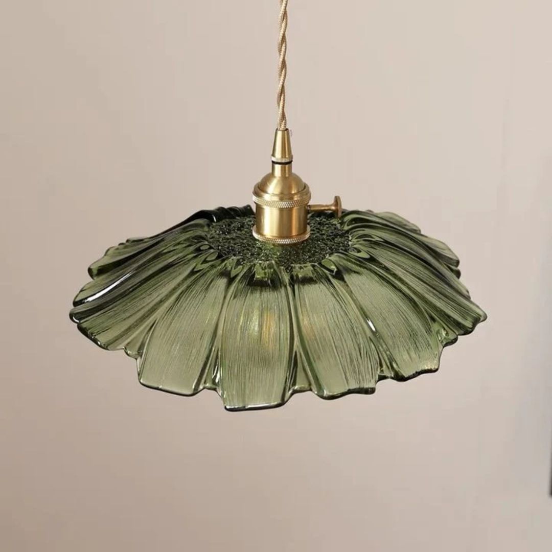 Flower Shaped Glass Pendant Lamp – Sculptural Romantic Warm Glow Design