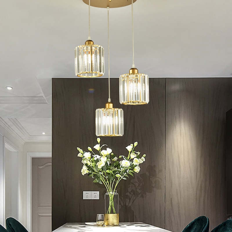 Vina Suspension Ronde/Carré Nordique. Métal/Verre. Noir/Or. Salon/Bar - Neutralighting