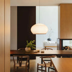 Japandi Ribbed Wood Pendant Light