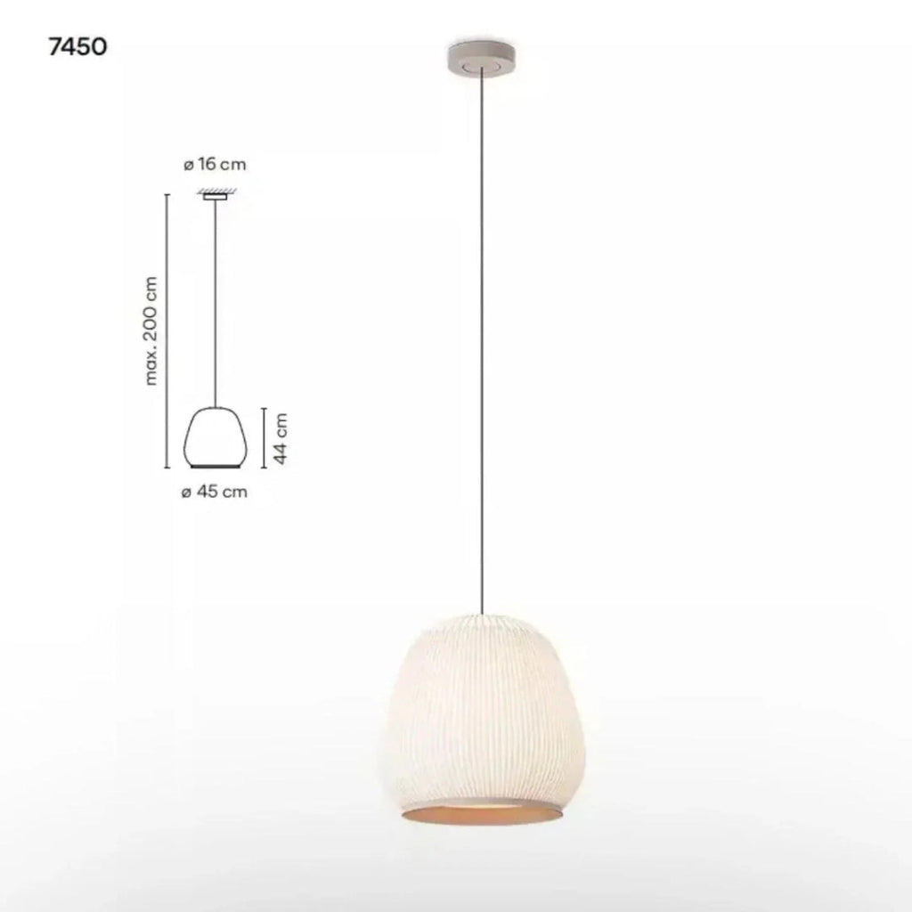 Japandi Ribbed Wood Pendant Light