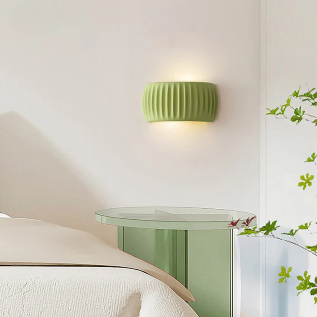 Modern Resin Wall Sconce Ribbed LED Accent Light