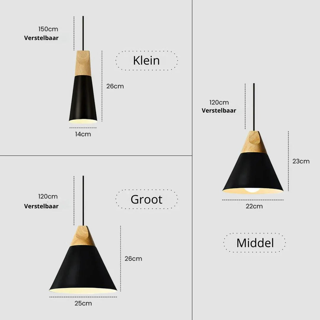 Scandinavian Wood Metal Pendant Light