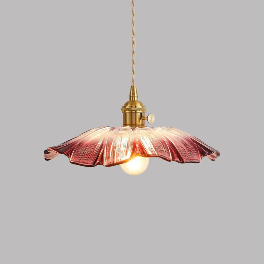 Flower Shaped Glass Pendant Lamp – Sculptural Romantic Warm Glow Design
