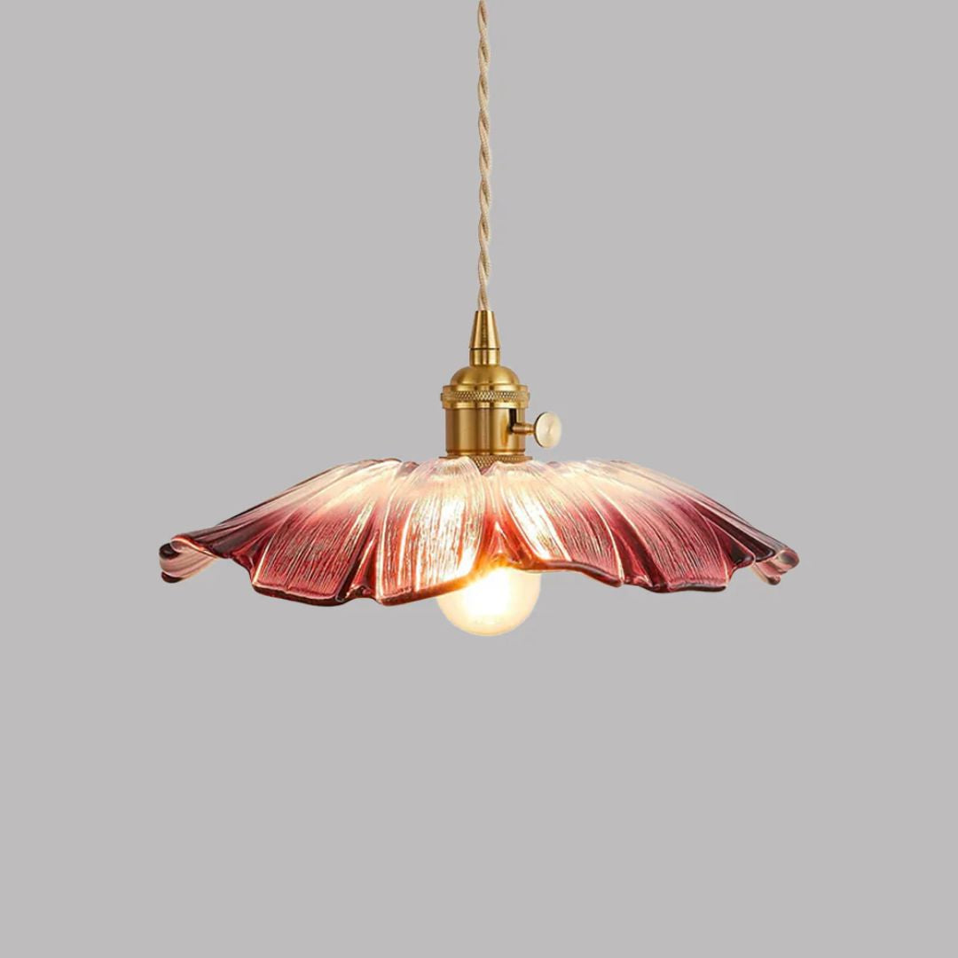 Flower Shaped Glass Pendant Lamp – Sculptural Romantic Warm Glow Design
