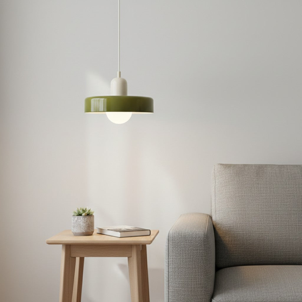 Bauhaus Colored Glass Pendant Lamp – Geometric Stacked Suspension Light