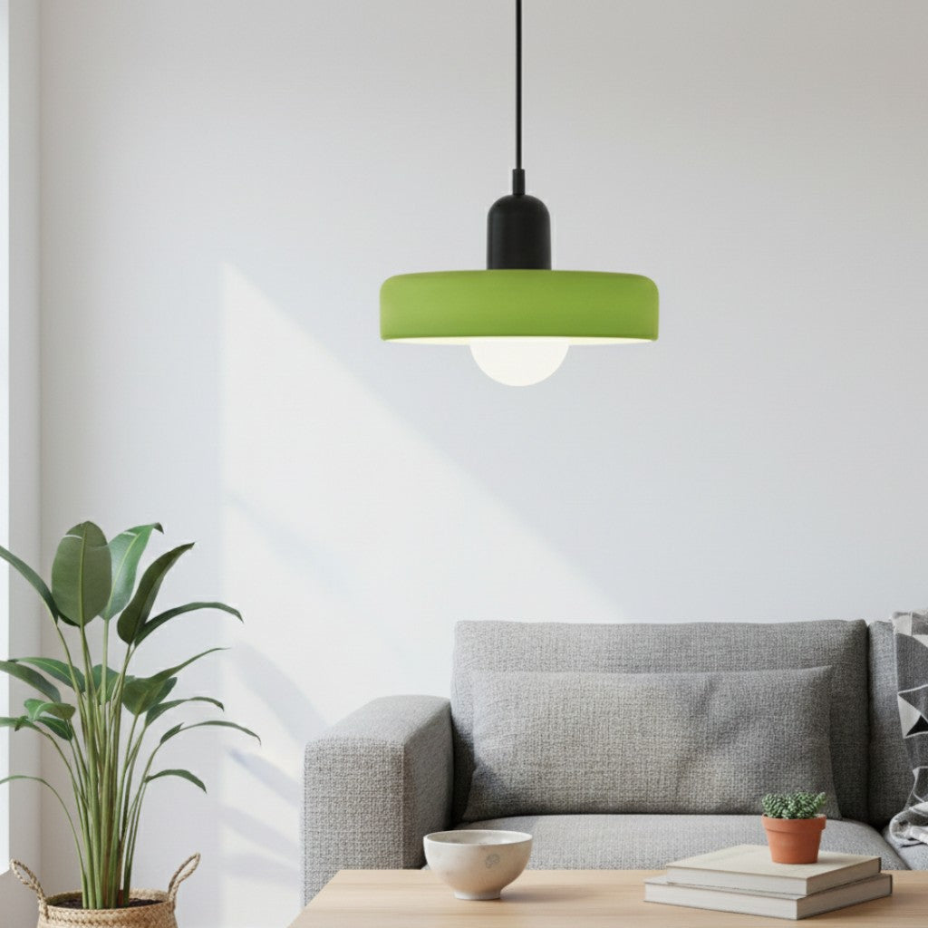 Bauhaus Colored Glass Pendant Lamp – Geometric Stacked Suspension Light