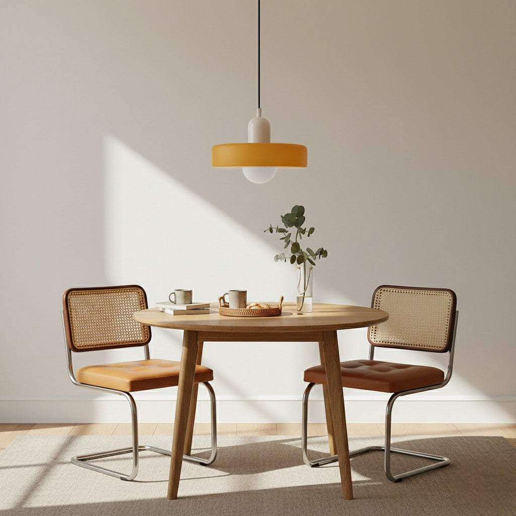 Bauhaus Colored Glass Pendant Lamp – Geometric Stacked Suspension Light