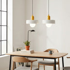 Bauhaus Colored Glass Pendant Lamp – Geometric Stacked Suspension Light