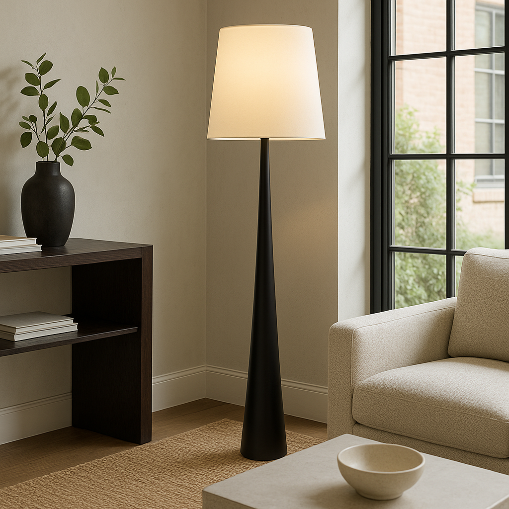 Lysenne – Scandinavian Floor Lamp with Fabric Shade