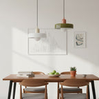 Bauhaus Colored Glass Pendant Lamp – Geometric Stacked Suspension Light