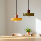 Bauhaus Colored Glass Pendant Lamp – Geometric Stacked Suspension Light