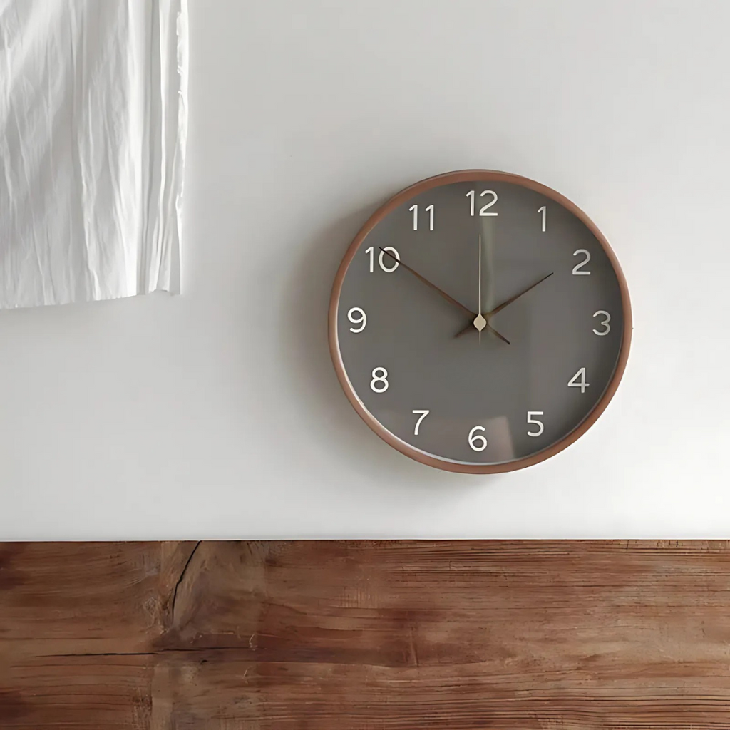 Modern Wooden Wall Clock Minimalist Silent Quartz Timepiece Contemporary Home Decor Clock