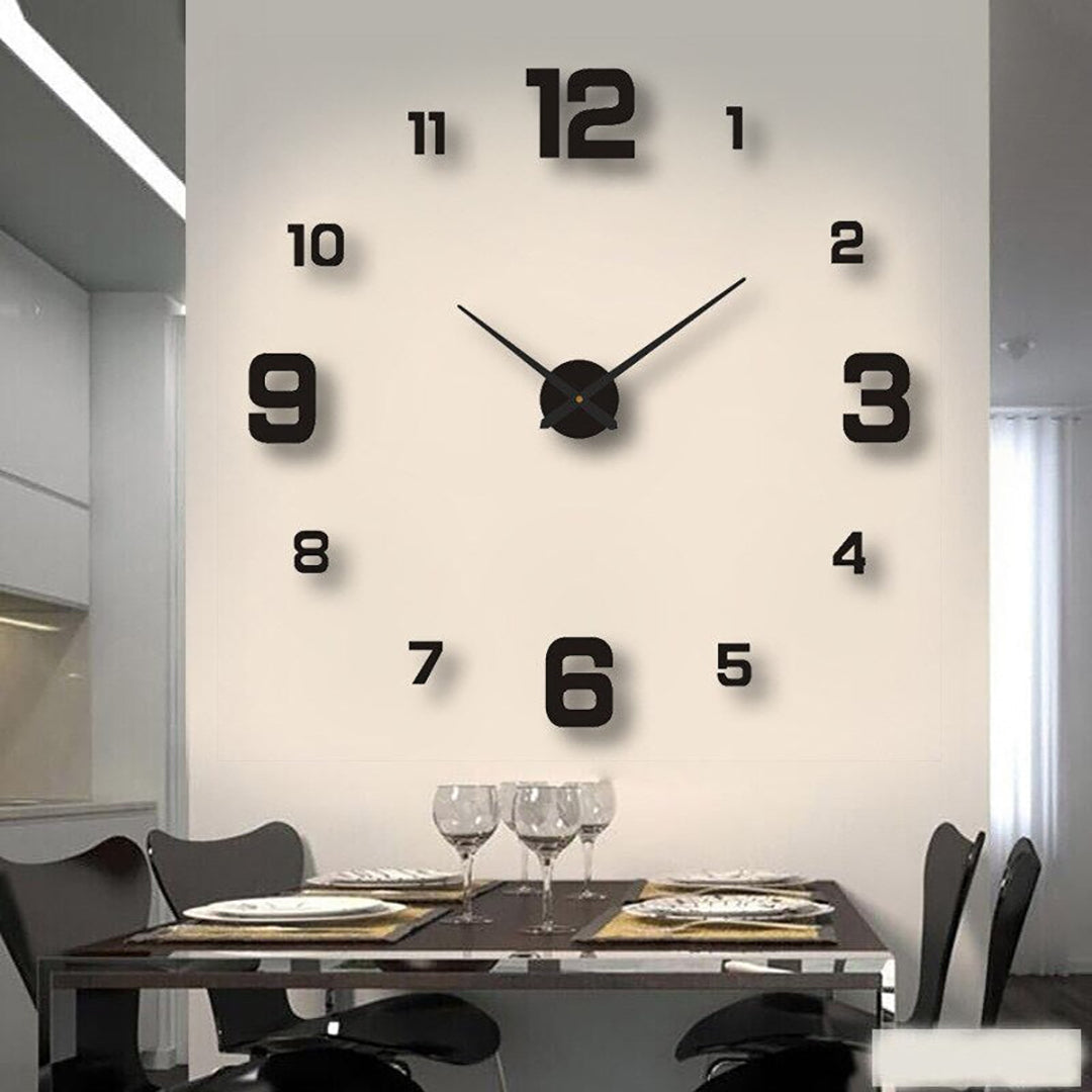 3D Wall Clock – Modern Roman Numeral Or Typographic Decorative Design