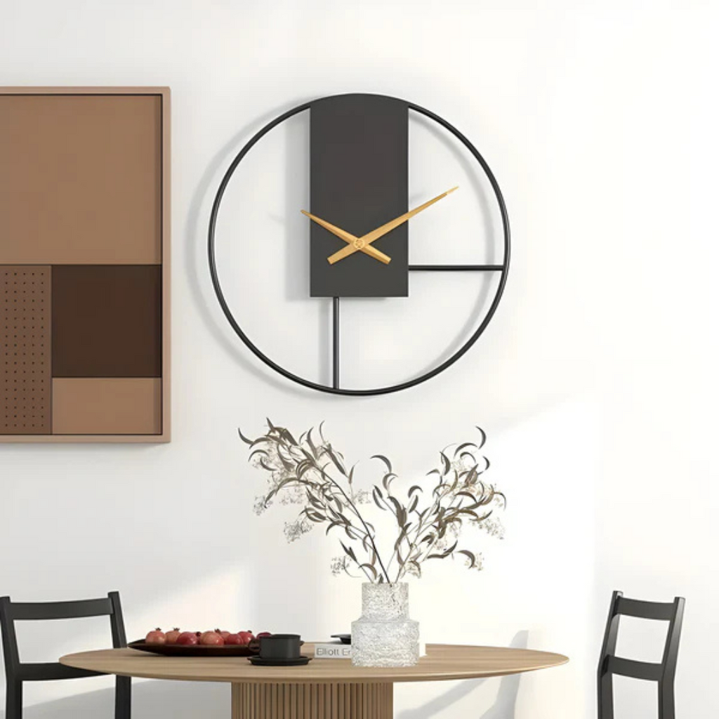 Minimalist Metal Wall Clock Silent Modern Timepiece