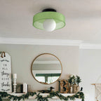 Round Metal Glass Light Fixture