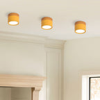 Wood And Metal Ceiling Lamp – Small Cylindrical Modern Accent Design