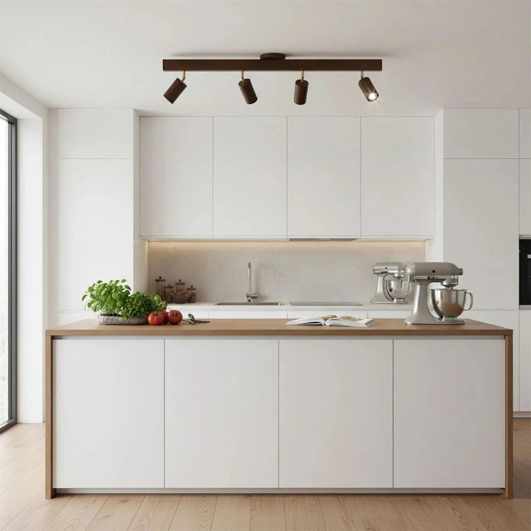 Wooden Adjustable Track Ceiling Light