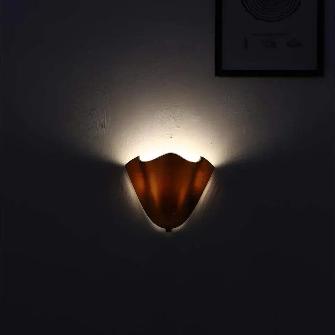 Wall Sconce Stained Glass Iron Shell Design | Retro Art Deco Style | Flicker-Free LED Warm Ambient Lighting for Bedrooms