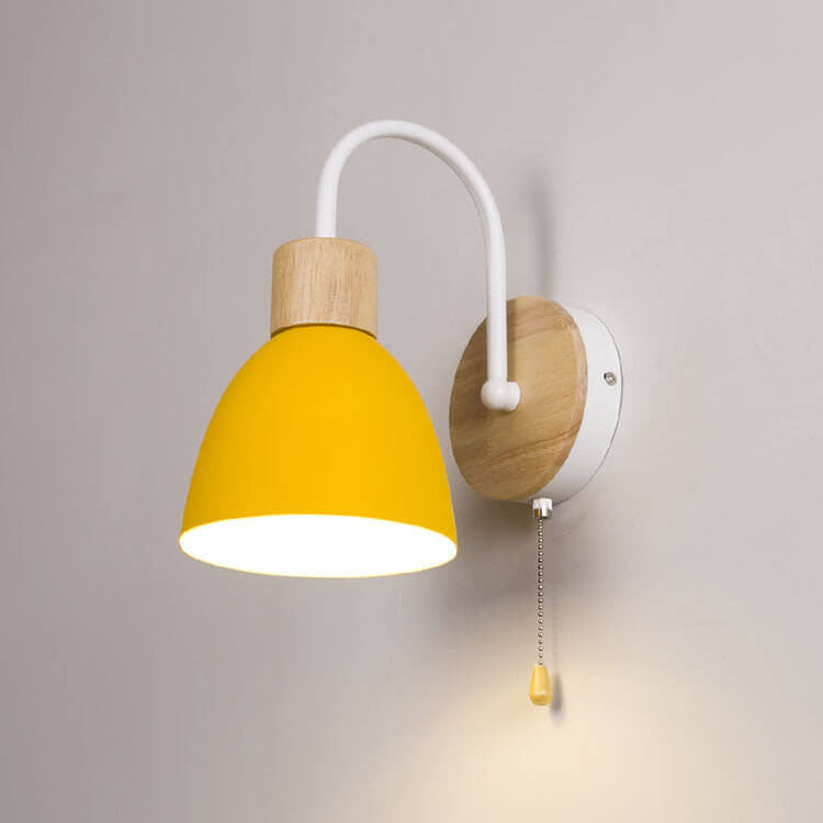 Nordic Wooden Dome Wall Lamp