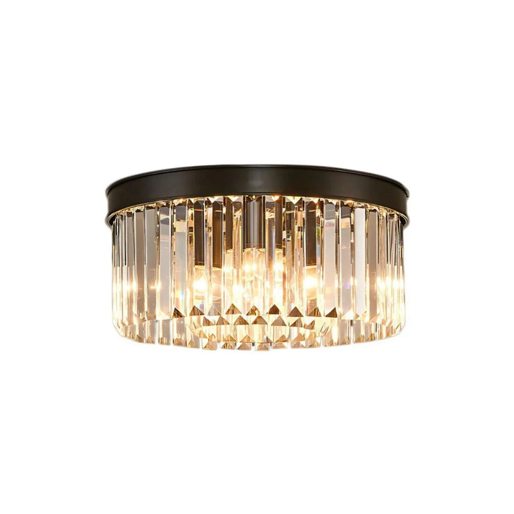 Crystal Iron Round Ceiling Light