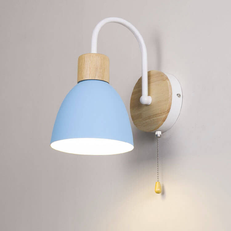 Nordic Wooden Dome Wall Lamp