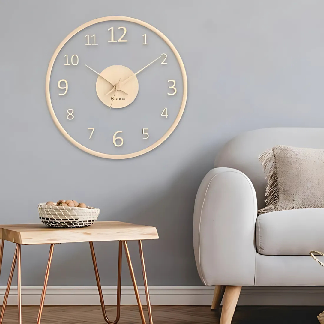 Minimalist Wooden Wall Clock Modern Silent Quartz Timepiece Scandinavian Home Decor