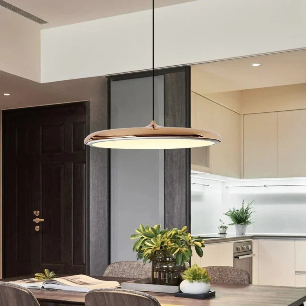 Minimalist Round Metal Pendant Light
