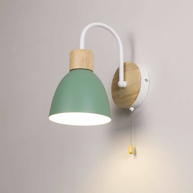 Nordic Wooden Dome Wall Lamp