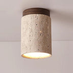 Travertine Wood Ceiling Light