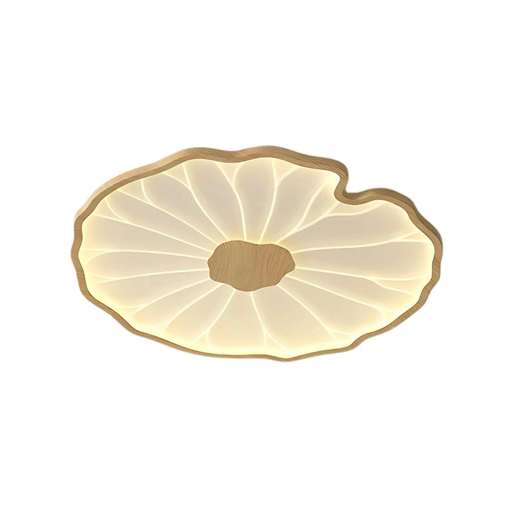 Leaf-Shaped Wooden LED Ceiling Light
