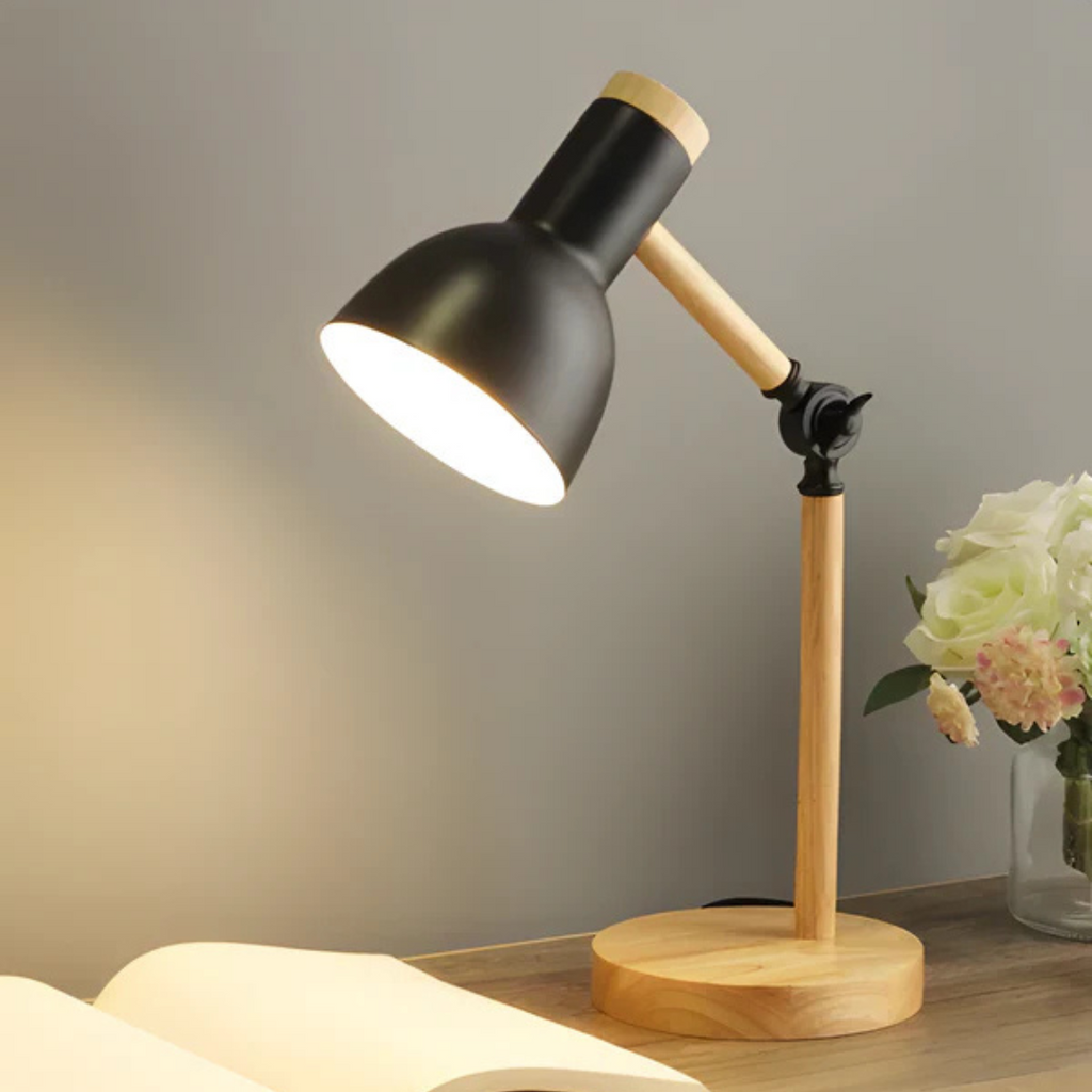 Adjustable Wooden Table Lamp Modern LED Desk Light