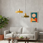 Bauhaus Colored Glass Pendant Lamp – Geometric Stacked Suspension Light