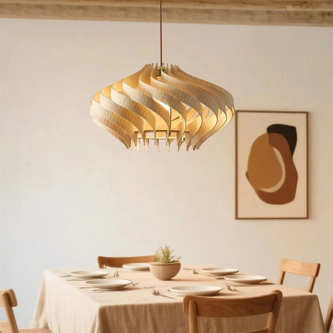 Japandi Wooden Pendant Light