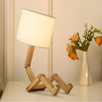 Adjustable Wooden Table Lamp Articulated Desk Light Modern Bedside Reading Lamp