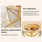 Star Shaped Ceiling Lamp – Geometric Sculptural Design With Gold Accents