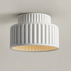 Minimalist Ribbed Ceramic Ceiling Light