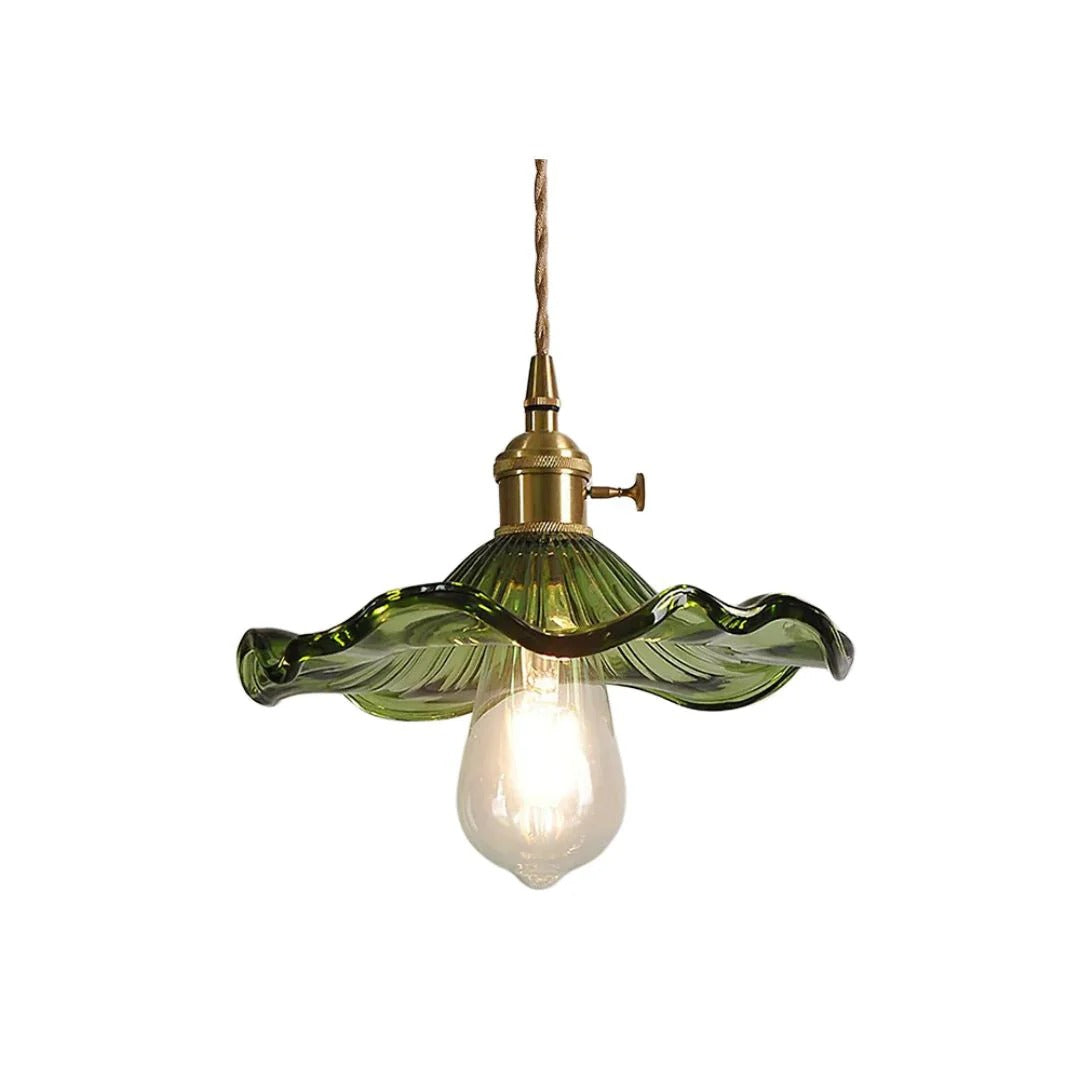 Vintage Floral Glass Pendant Light