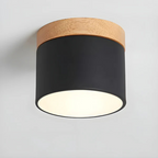 Nordic Wood Accent Ceiling Light Minimalist LED Flush Mount Lamp