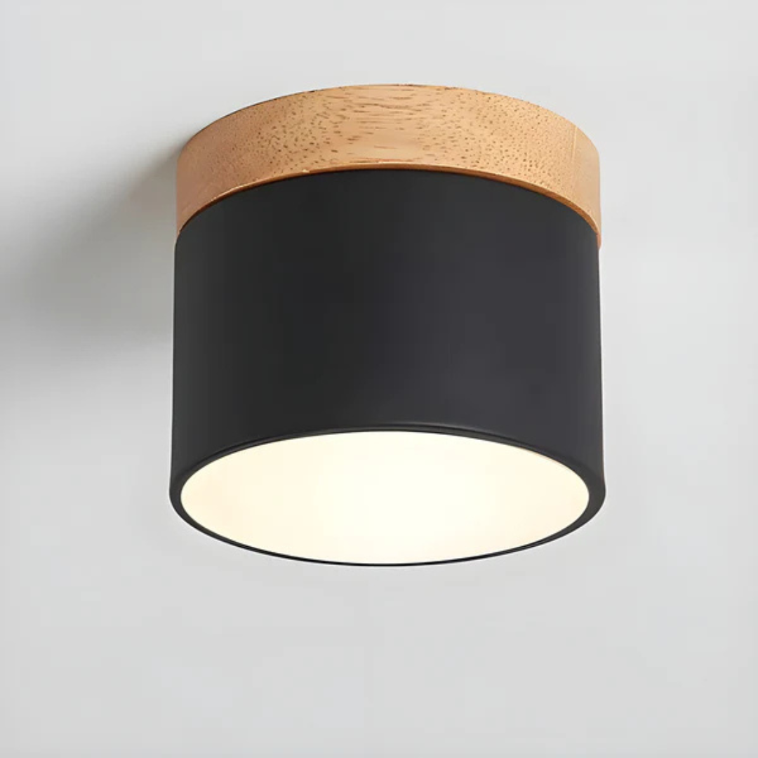 Nordic Wood Accent Ceiling Light Minimalist LED Flush Mount Lamp