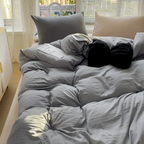 Soft Washed Duvet Cover Set Minimalist Bedding Collection Modern Bedroom Linen Set