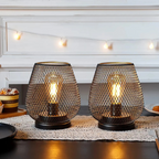 Portable LED Table Lamp Metal | Wireless Battery Operated 3W 300 Lumens | Cordless Warm Light for Indoor and Outdoor Use