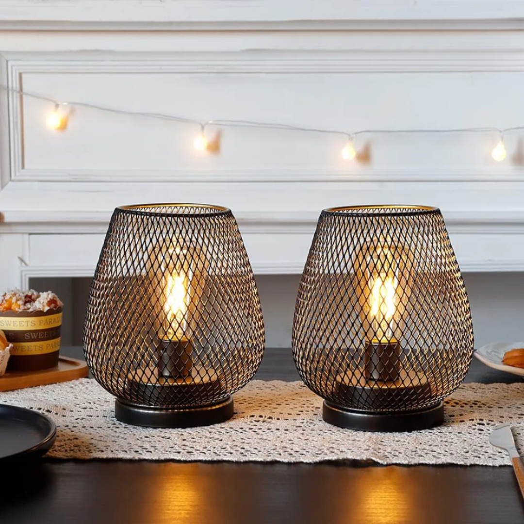 Portable LED Table Lamp Metal | Wireless Battery Operated 3W 300 Lumens | Cordless Warm Light for Indoor and Outdoor Use